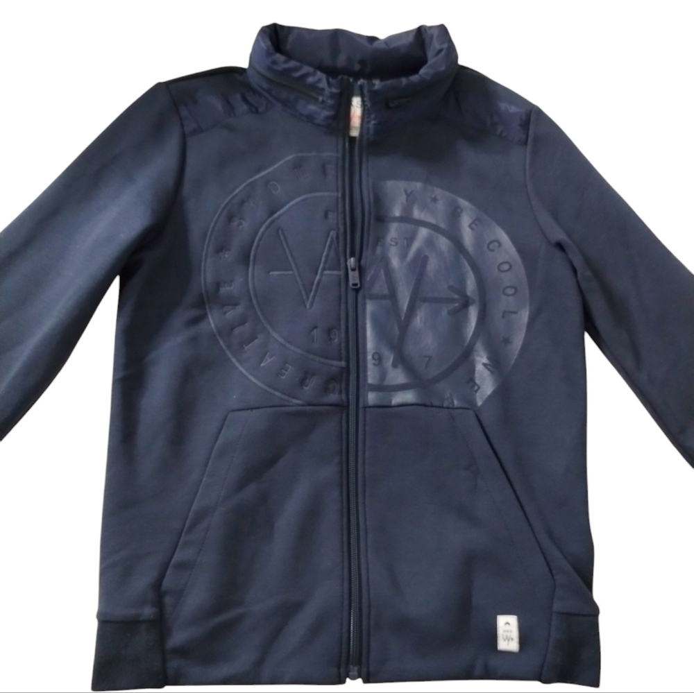 France IKKS Unisex Performance Hooded Athleisure Quiet Luxury Logo Jacket size S